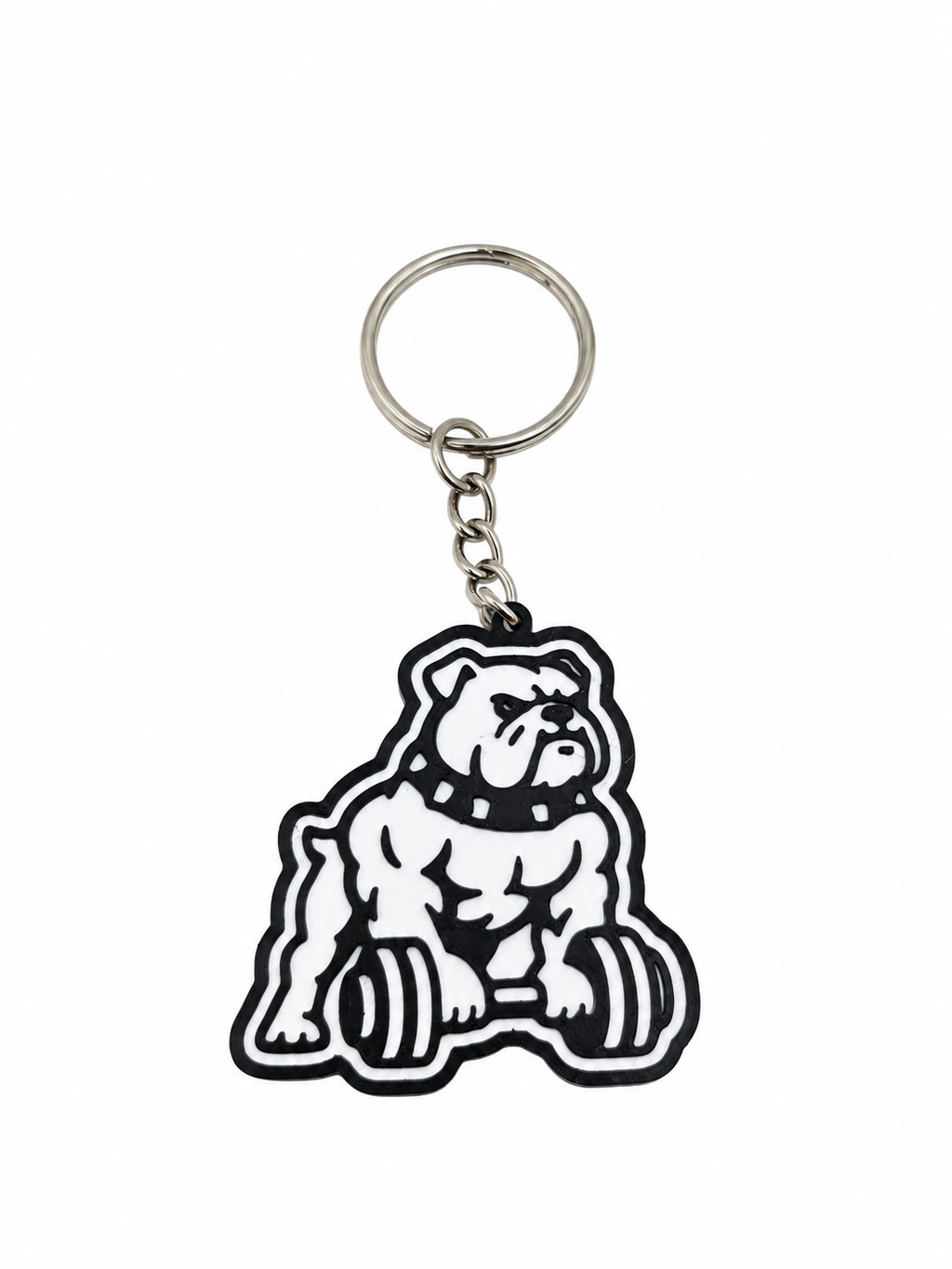 Napakowany Bulldog – brelok 3D 🐶💪
