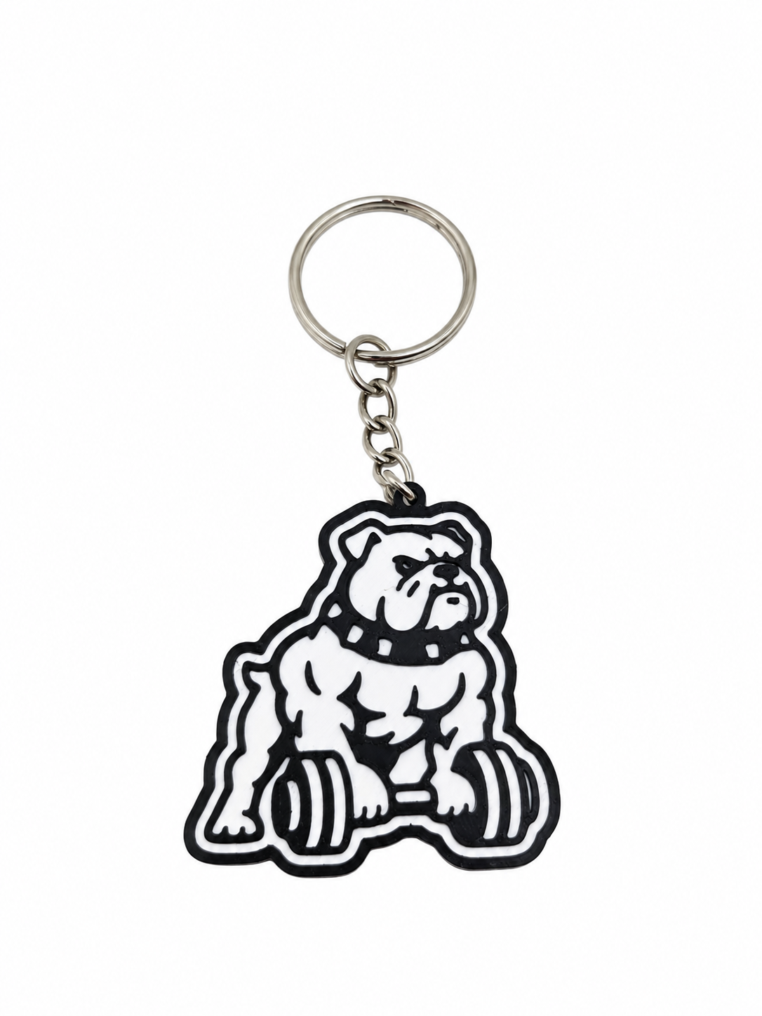 Napakowany Bulldog – brelok 3D 🐶💪